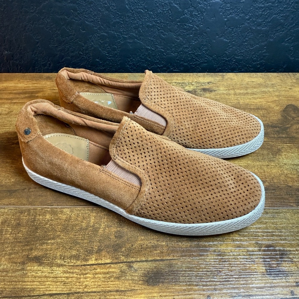 Base London Clipper Tan‎ Suede Perforated Slip On Sneakers Mens EU 42 US 9